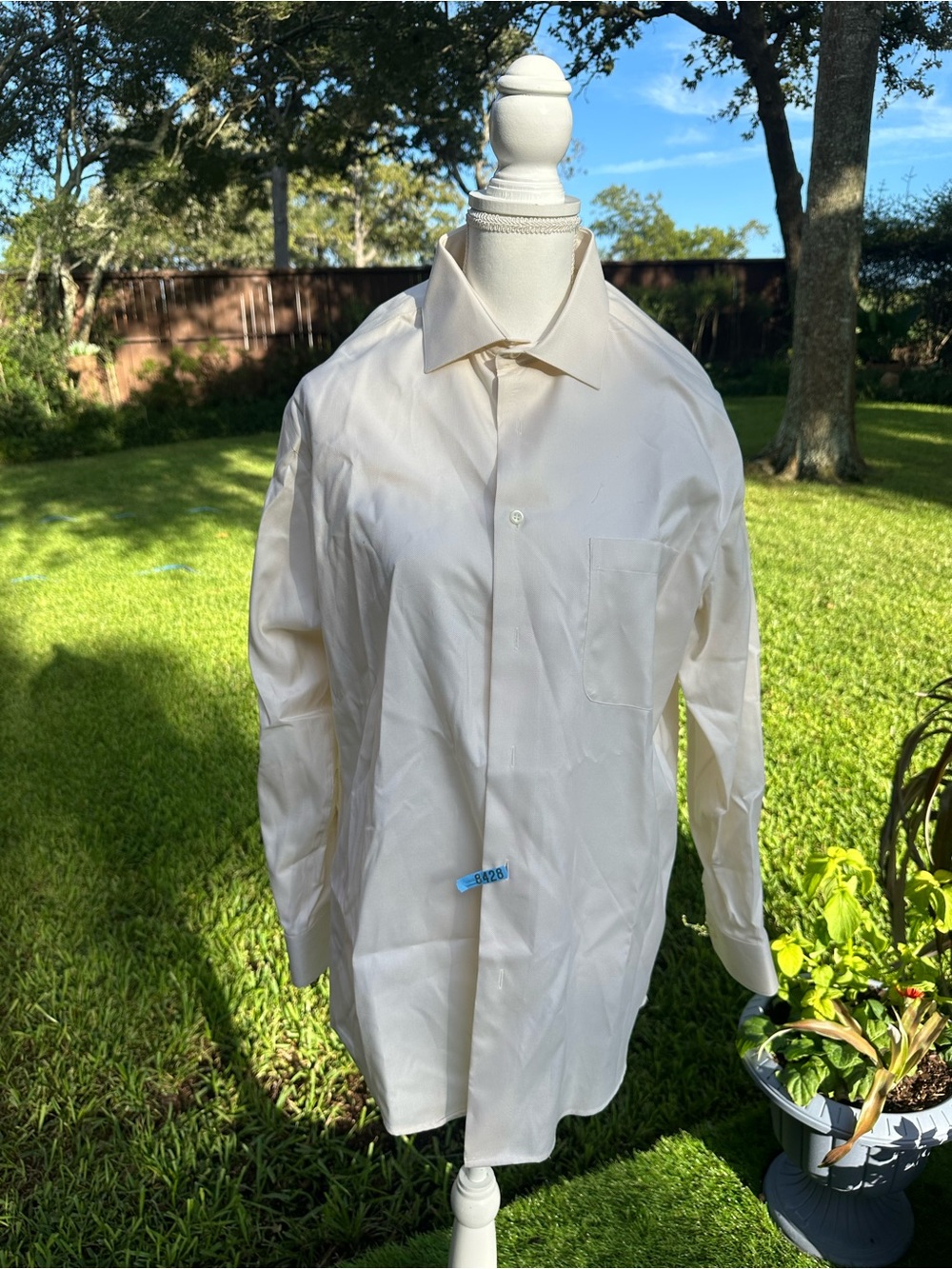 Pronto Uomo Cream Long-Sleeve Dress Shirt